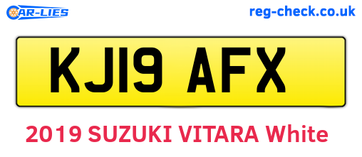 KJ19AFX are the vehicle registration plates.