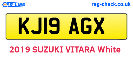 KJ19AGX are the vehicle registration plates.