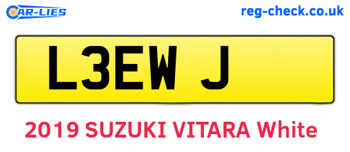 L3EWJ are the vehicle registration plates.