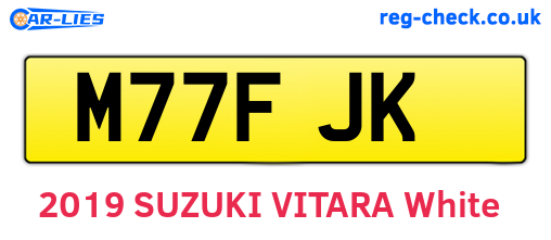 M77FJK are the vehicle registration plates.