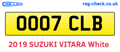 OO07CLB are the vehicle registration plates.