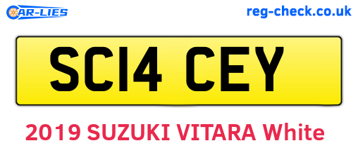 SC14CEY are the vehicle registration plates.