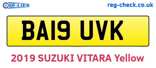 BA19UVK are the vehicle registration plates.