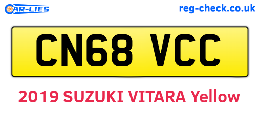 CN68VCC are the vehicle registration plates.