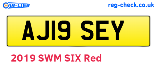 AJ19SEY are the vehicle registration plates.