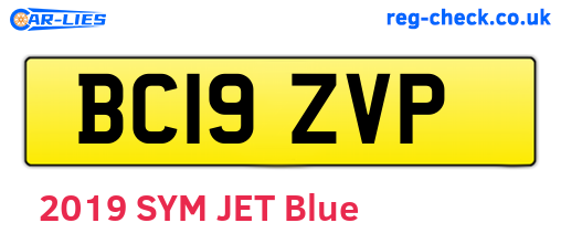 BC19ZVP are the vehicle registration plates.