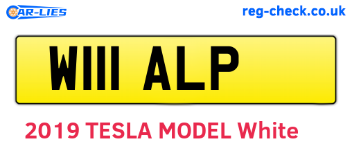 W111ALP are the vehicle registration plates.