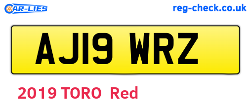 AJ19WRZ are the vehicle registration plates.
