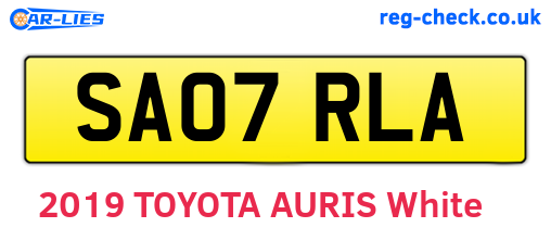 SA07RLA are the vehicle registration plates.