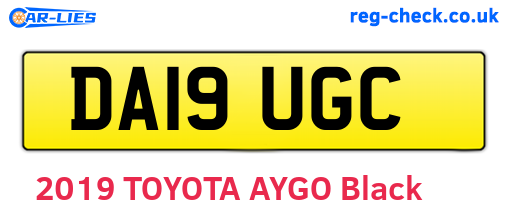 DA19UGC are the vehicle registration plates.