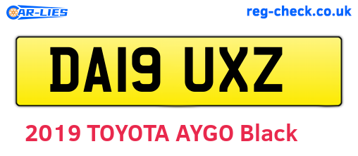 DA19UXZ are the vehicle registration plates.