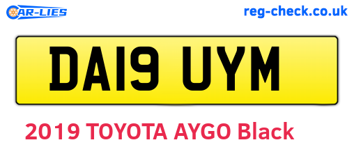 DA19UYM are the vehicle registration plates.