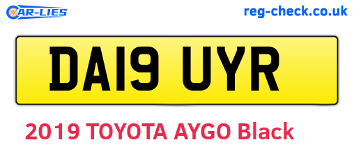 DA19UYR are the vehicle registration plates.