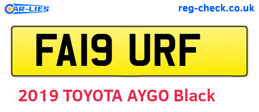 FA19URF are the vehicle registration plates.