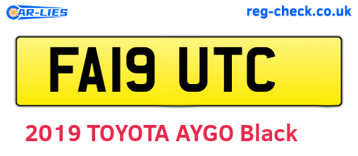 FA19UTC are the vehicle registration plates.