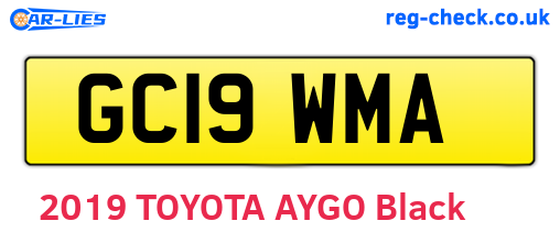 GC19WMA are the vehicle registration plates.