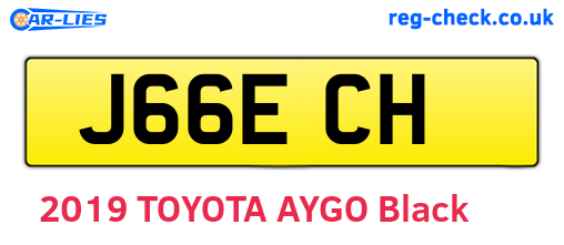 J66ECH are the vehicle registration plates.