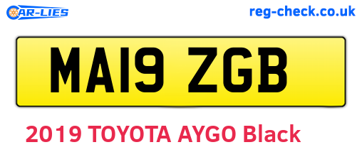 MA19ZGB are the vehicle registration plates.