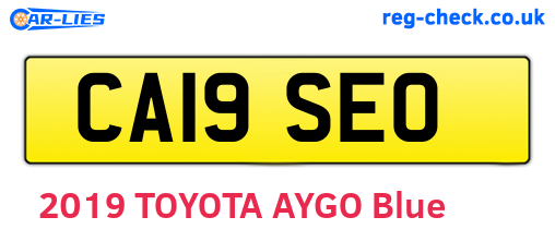 CA19SEO are the vehicle registration plates.