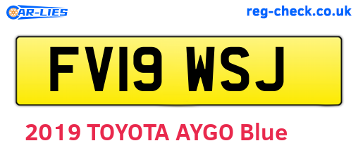 FV19WSJ are the vehicle registration plates.