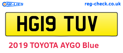 HG19TUV are the vehicle registration plates.