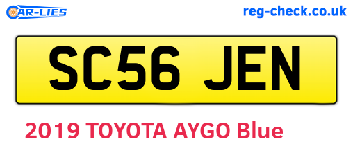 SC56JEN are the vehicle registration plates.