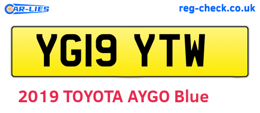 YG19YTW are the vehicle registration plates.