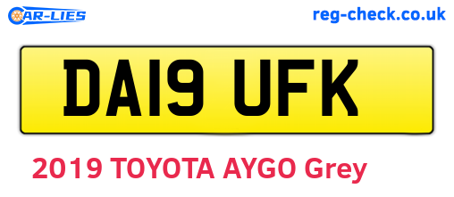 DA19UFK are the vehicle registration plates.