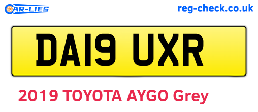 DA19UXR are the vehicle registration plates.