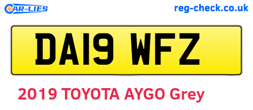 DA19WFZ are the vehicle registration plates.