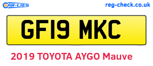 GF19MKC are the vehicle registration plates.