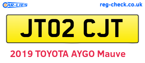JT02CJT are the vehicle registration plates.