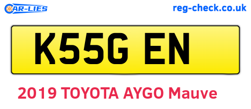 K55GEN are the vehicle registration plates.