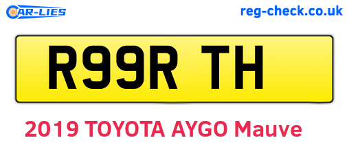R99RTH are the vehicle registration plates.