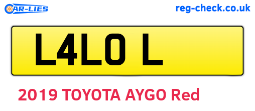 L4LOL are the vehicle registration plates.