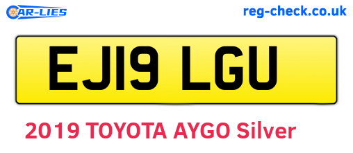 EJ19LGU are the vehicle registration plates.
