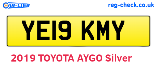 YE19KMY are the vehicle registration plates.