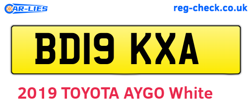 BD19KXA are the vehicle registration plates.