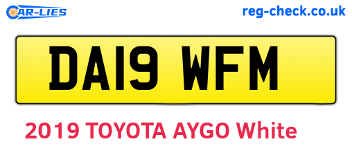 DA19WFM are the vehicle registration plates.