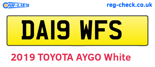 DA19WFS are the vehicle registration plates.