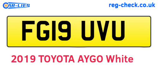 FG19UVU are the vehicle registration plates.