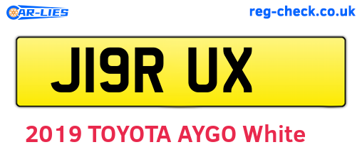 J19RUX are the vehicle registration plates.