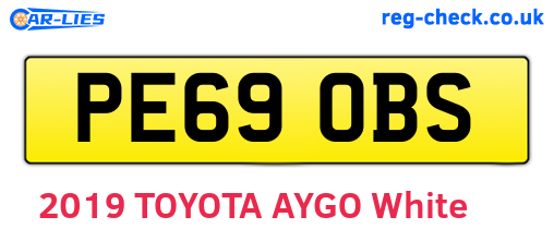 PE69OBS are the vehicle registration plates.