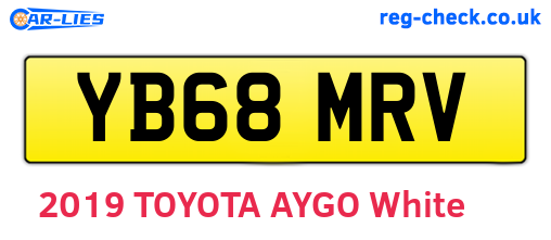 YB68MRV are the vehicle registration plates.