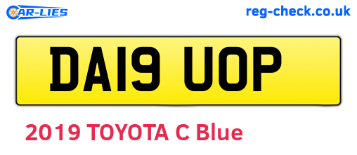 DA19UOP are the vehicle registration plates.