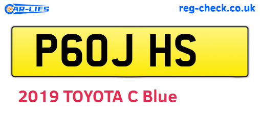 P60JHS are the vehicle registration plates.