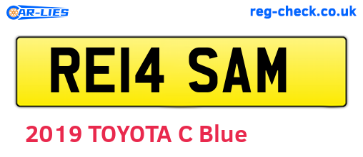 RE14SAM are the vehicle registration plates.