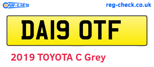 DA19OTF are the vehicle registration plates.