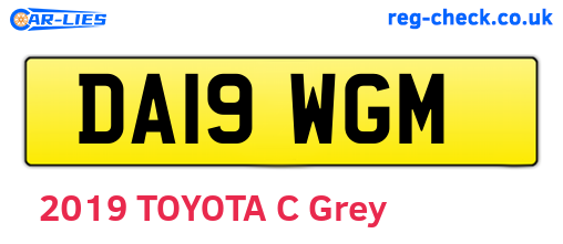 DA19WGM are the vehicle registration plates.