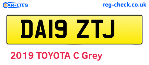 DA19ZTJ are the vehicle registration plates.